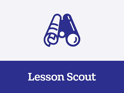 Lesson Scout binoculars education icon learning lesson logo paper software teacher teaching view