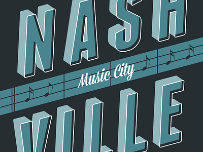 Nashville 3d burr city ink kevin music nashville ocular shirt t shirt type typography