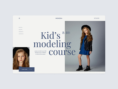 Modeling course course design minimal model typography ui ux web website