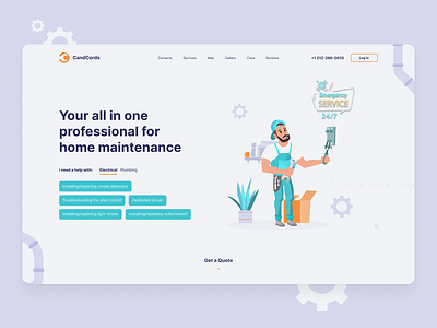 CandCords - First Screen design firstscreen illustration repair ui ux website