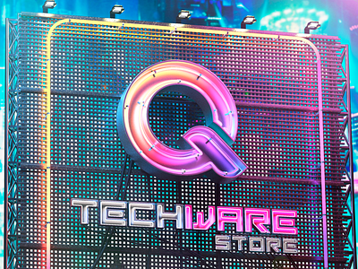 Qtechware neon sign