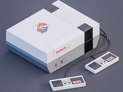 Nintendo Entertainment System_NES 3d art