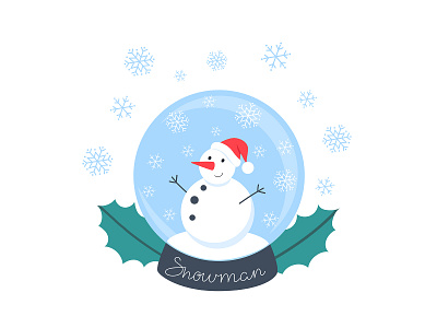 Snowman character flat illustration snowman vector winter