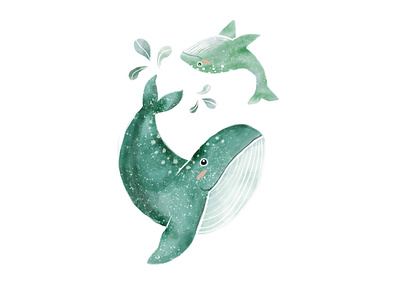 Whale Love design illustration
