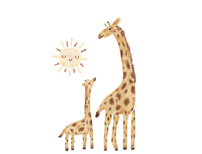 Giraffe Love design illustration