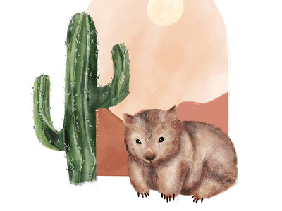 Wombat in the dessert