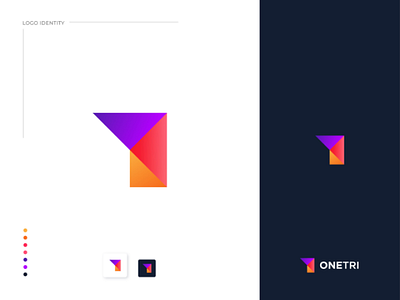 ONETRI Logo Design app logo brand identity brand logo branding company logo icon iconic logo design logo mark minimal logo mobile app logo modern number logo onetri symbol website logo