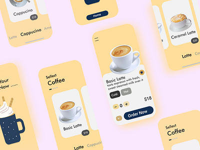 Coffeeshop Mobile app branding cards coffe coffee shop icon minimal mobile ui uidesign ux