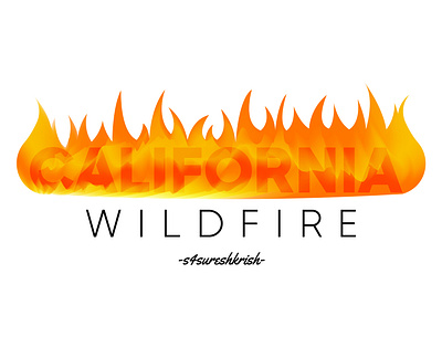California Wildfire design illustration typography vector