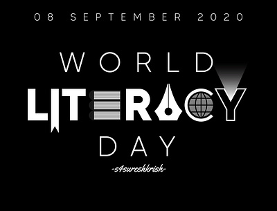 World Literacy Day branding design illustration logo minimal typography vector