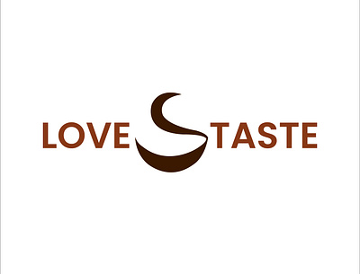 LOVE TASTE art branding design flat icon illustrator logo minimal type vector