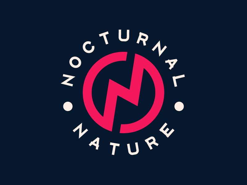 Nocturnal Nature Logo aventura crimson night party club logo club event lightning logo nocturnal nature