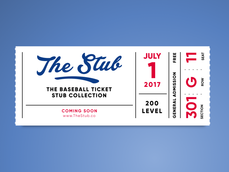 The Stub retro season ticket base ball mlb typography ticket baseball