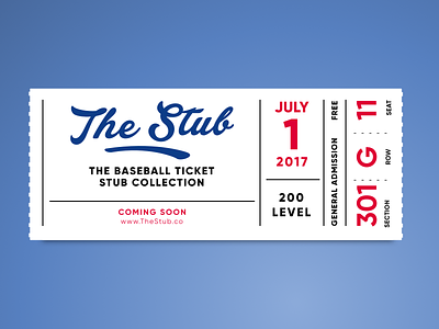 The Stub base ball baseball mlb retro season ticket ticket typography