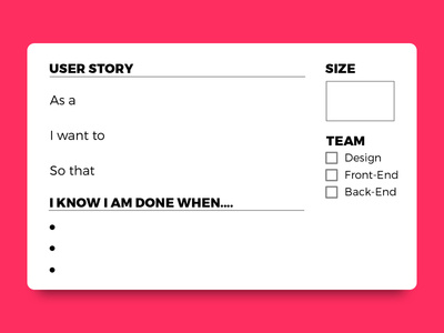 User Story Cards