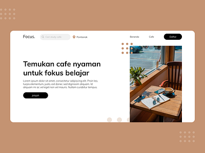 Study Cafe: Website Landing Page design landingpage minimal ui uiux ux web web design website
