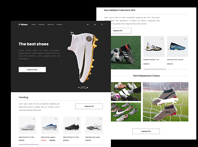 Football Shoes Website adidas figma football nike shoes webdesign