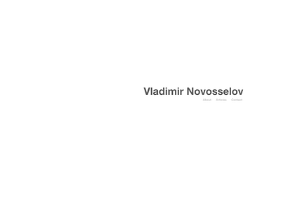 Vladimir Novosselov (vladimirnovosselov.com) landing page personal website vladimir novosselov vladimir novosselov