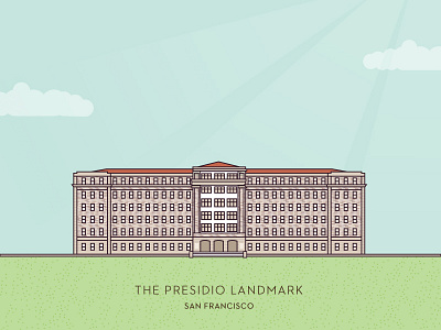 The Presidio Landmark • San Francisco california historic illustration san francisco