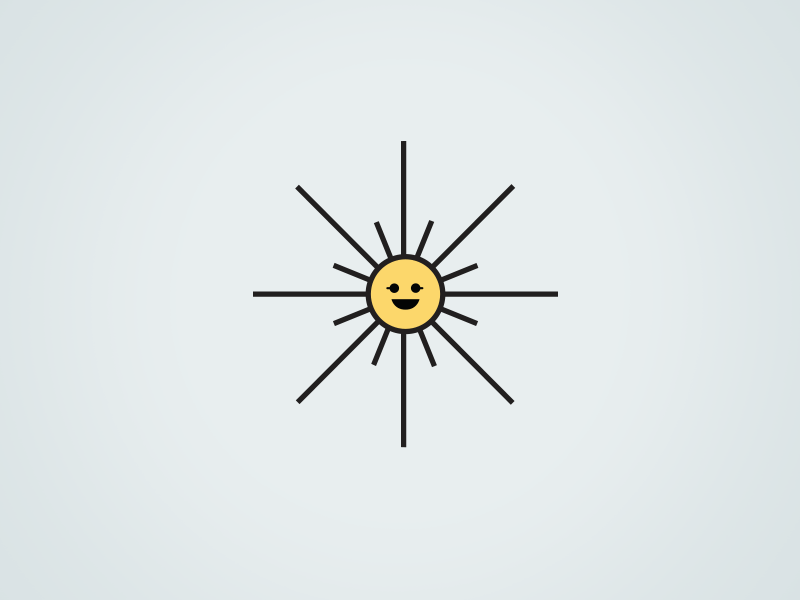 Sunny animation bright illustration shine sun