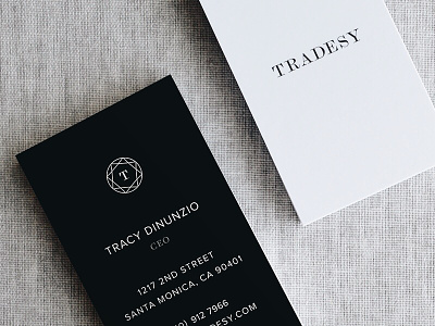 Tradesy business cards fashion startup tech