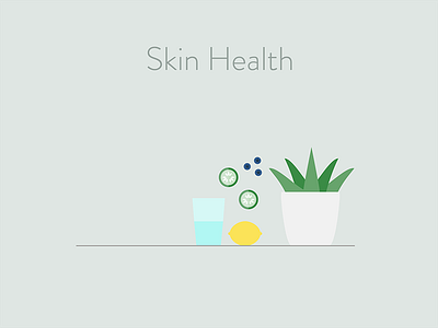 Skin Health aloe blueberry cucumber curology dermatology food health illustration lemon plant skin water