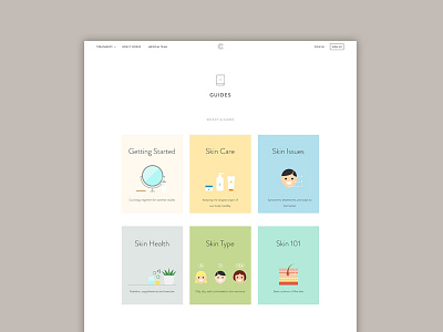 Curology Guides curology dermatology guide health icons illustration lifestyle skin ui website