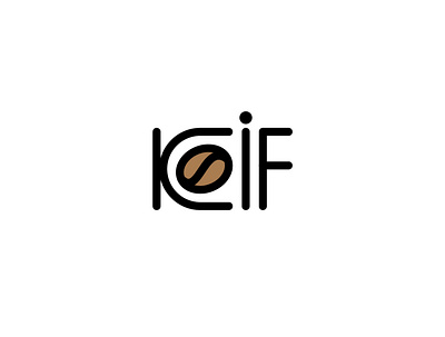 KIF coffee logo arabica bean branding coffe coffee design icon line art logo logo minimalist logo vector
