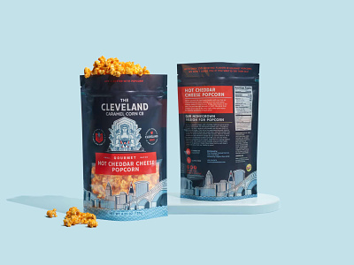 The Cleveland Caramel Corn Packaging 3d branding design graphic design illustration typography