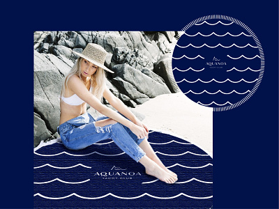 Aquanoa Beach Towel beach brand branding dark blue designstudio logo logos pattern sail sea summer summertime towel towels wave yacht