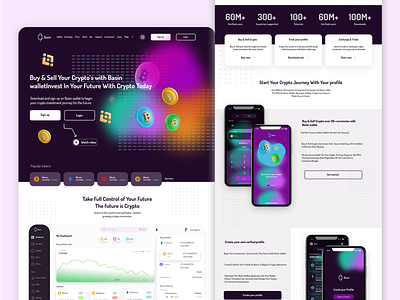 Crypto wallet - A crypto currency landing page 3d animation branding branding design crypto currency website design crypto wallet design graphic design illustration logo minimal mobile ui motion graphics ntf ui uiux vector web design webflow website