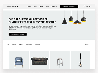 Home House - Minimalistic Houseware e-commerce Landing page