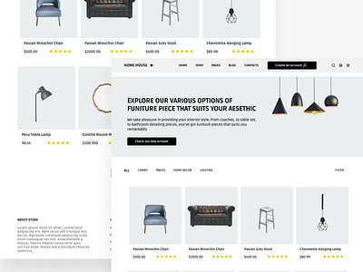 Home House - Minimalistic Houseware e-commerce Landing page branding branding design design ecommerce illustration logo minimal mobile ui online shop ui uiux vector web design web development webflow