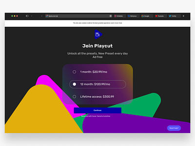 Playcut- web pricing page branding branding design darkmode design graphic design illustration logo minimal mobile ui pricingpage productdesign ui uiux ux vector videoediting webdesign