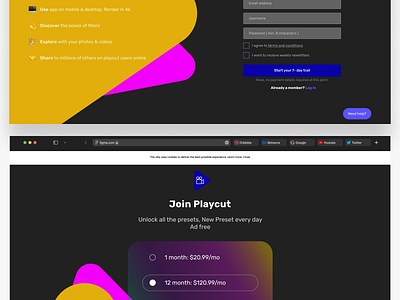 Playcut- webpage { video editior} 3d animation branding branding design design graphic design illustration logo minimal mobile ui motion graphics productdesign ui uiux ux vector videoeditor webdesign