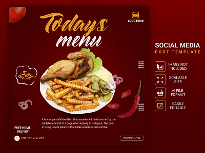 Food social media post template design.