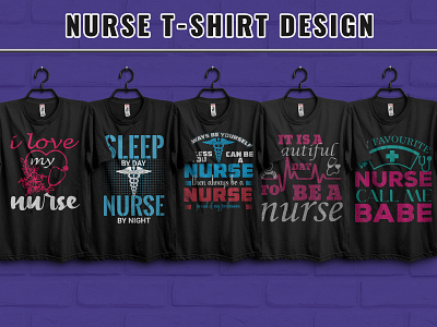 Nurse T-shirt design Bundle.