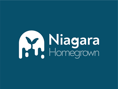 Logo for Niagara Homegrown (cannabis brand) brand identity branding cannabis cannabis branding cannabis company cannabis design cannabis logo farming growing homegrown logo logo design negative space negative space negativespace niagara seed subtle logo waterfall