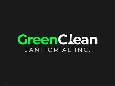 Logo for GreenClean Janitorial Inc. brand design brand identity branding clean cleaning cleaning company cleaning service design green janitor janitorial janitorial service logo logo design logomark plunger