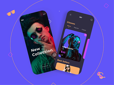 Glasses App UI Design app app design application branding design design app glasses glasses app new design sunglasses sunglasses app ui uiux web design