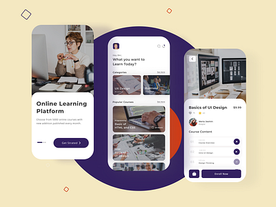 Online Course App app app design apps design course course app design e learning app new design online coaching app online course app online courses ui ui ux ui ux design ux web web design