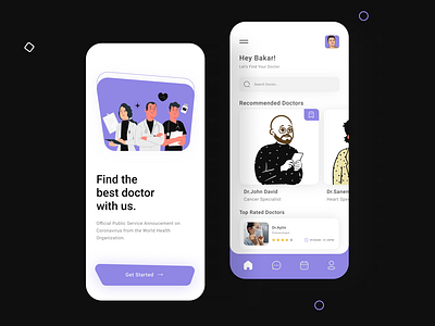 Doctor App UI by Danishali on Dribbble