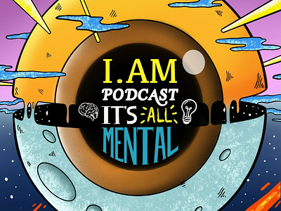 It's all Mental podcast cover art digital art podcast cover procreate