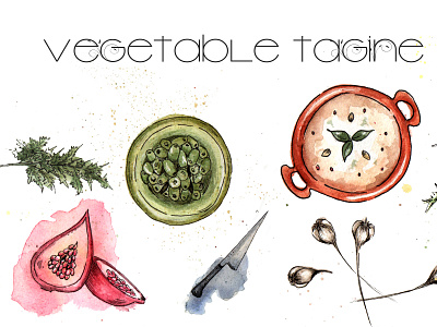 Vegetable Tagine foodillustration restaurant tagine traditional illustration vegetables watercolour