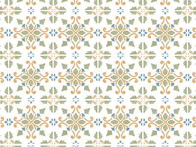 Tiles Of Lisbon,  Orange and Green