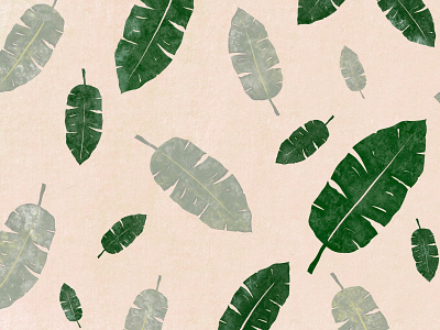 Tropical Leaves In Grey & Green botanical design digitial drawing illustration leaves pattern patterndesign travel art tropical tropical leaves