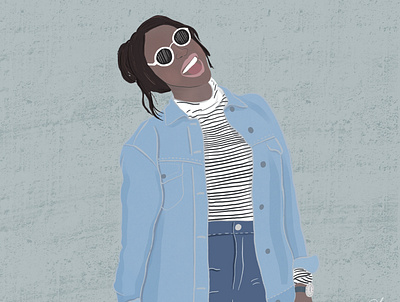Lola brighton digitial drawing editorial illustration figures friendship hipster illustration lady laughing stylised