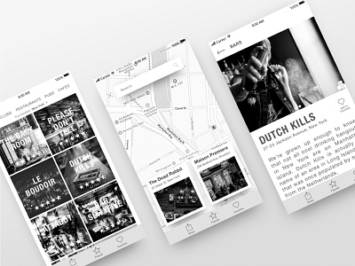 Place Search app concept app bw minimalistic place ui