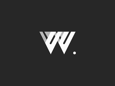 W bw letter logo logotype minimal shapes symbol w