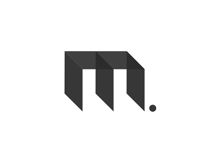 M bw letter logo logotype m shapes symbol
